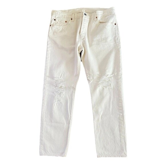 Levi's 501 Jeans Mens Size 30x32 501‎ CT Customized Tapered Distressed White - Picture 12 of 12
